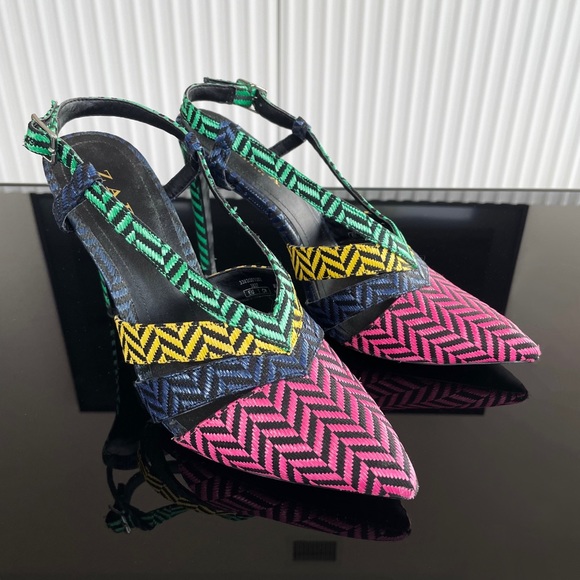 Zara Multi Coloured Slingbacks - Picture 2 of 7